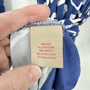 SOLD midi geometric print stretch jersey blue 14L tall